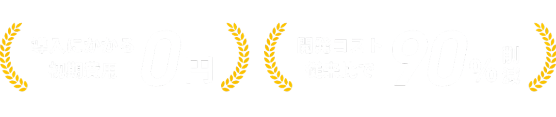 導入0円 開発90%減